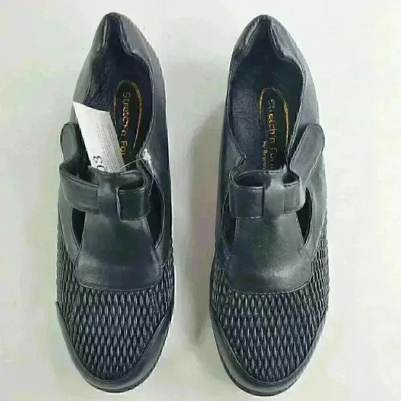 Stretch'n Form by Beacon Adjustable Strap Black Women Comfort Shoes Size 6W New - Picture 3 of 12